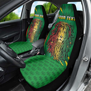 Personalised Ethiopia Car Seat Cover Men's Dreadlock Rasta Lion Headphones