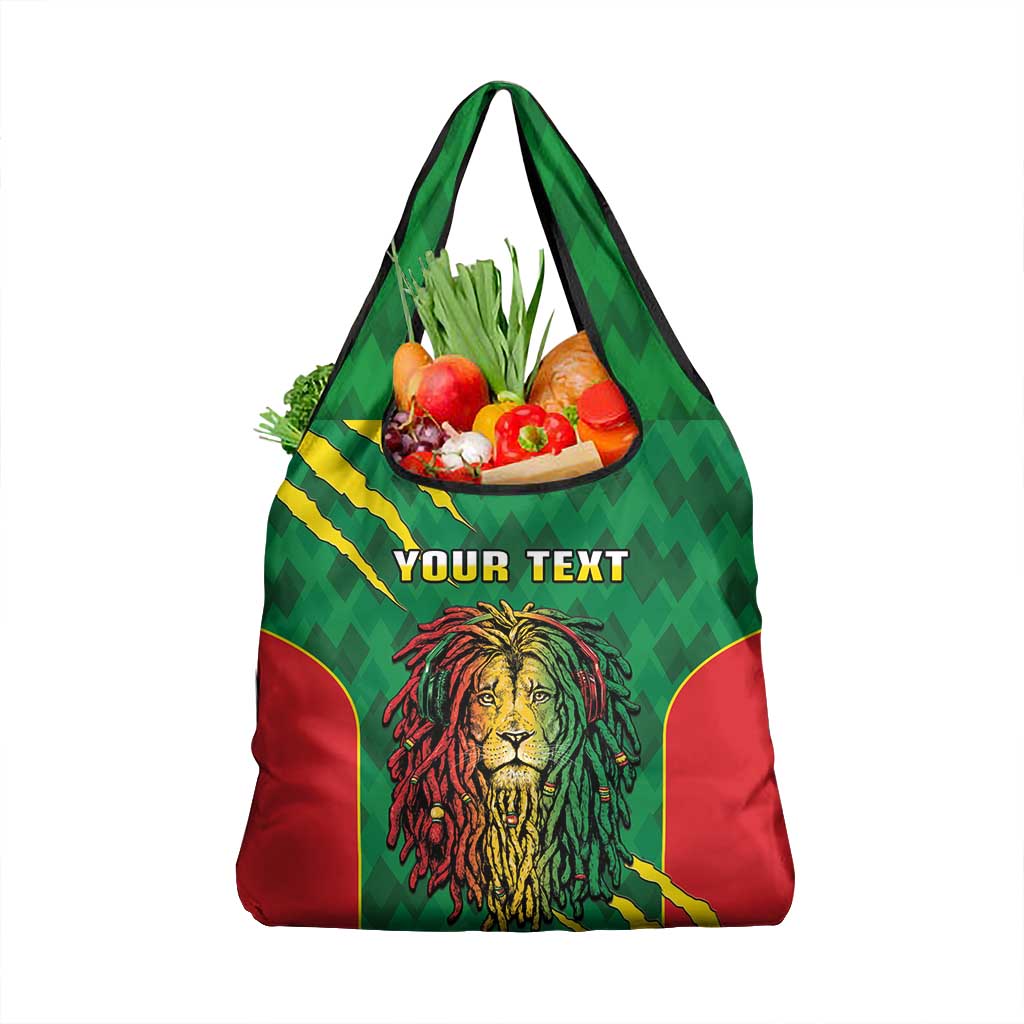 Personalised Ethiopia Grocery Bag Men's Dreadlock Rasta Lion Headphones