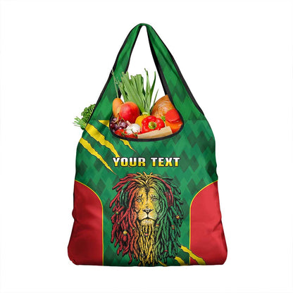 Personalised Ethiopia Grocery Bag Men's Dreadlock Rasta Lion Headphones