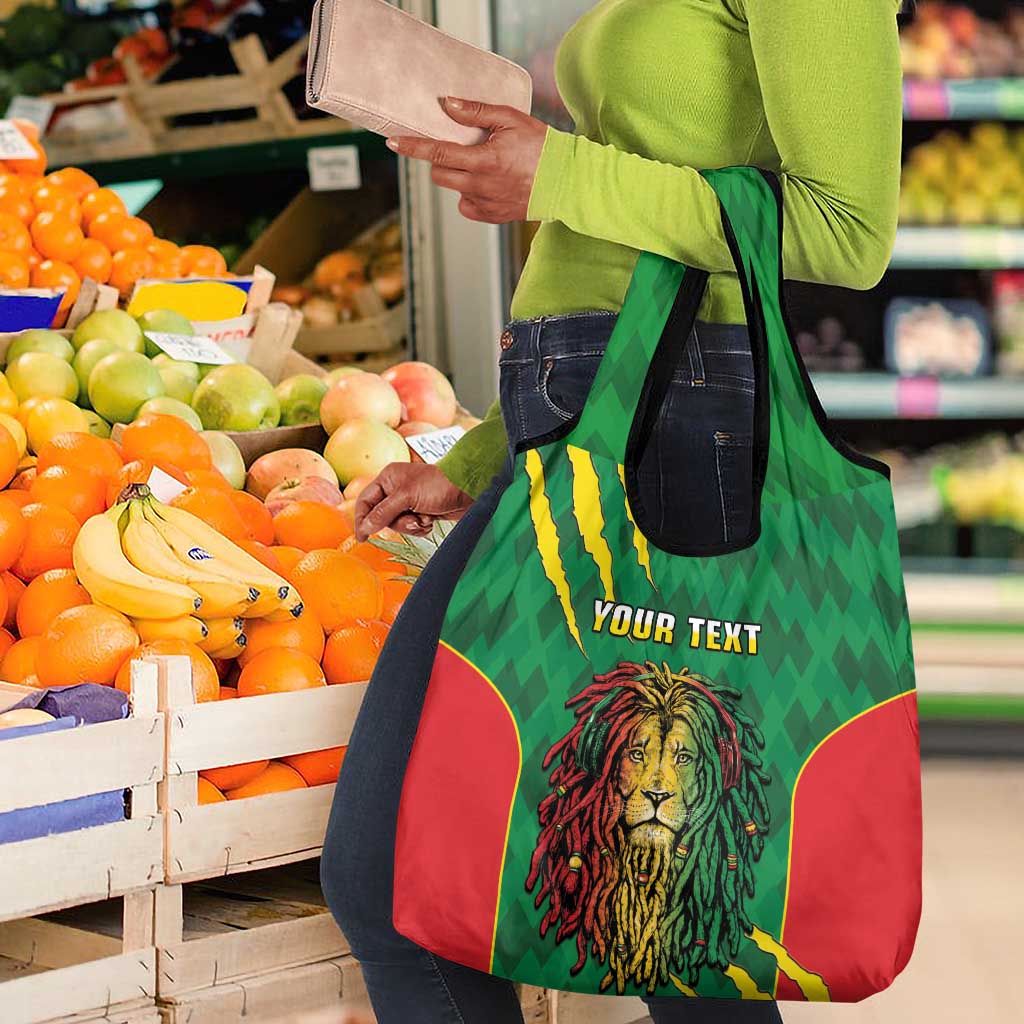 Personalised Ethiopia Grocery Bag Men's Dreadlock Rasta Lion Headphones