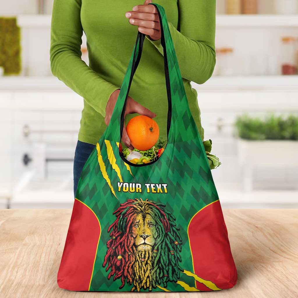 Personalised Ethiopia Grocery Bag Men's Dreadlock Rasta Lion Headphones