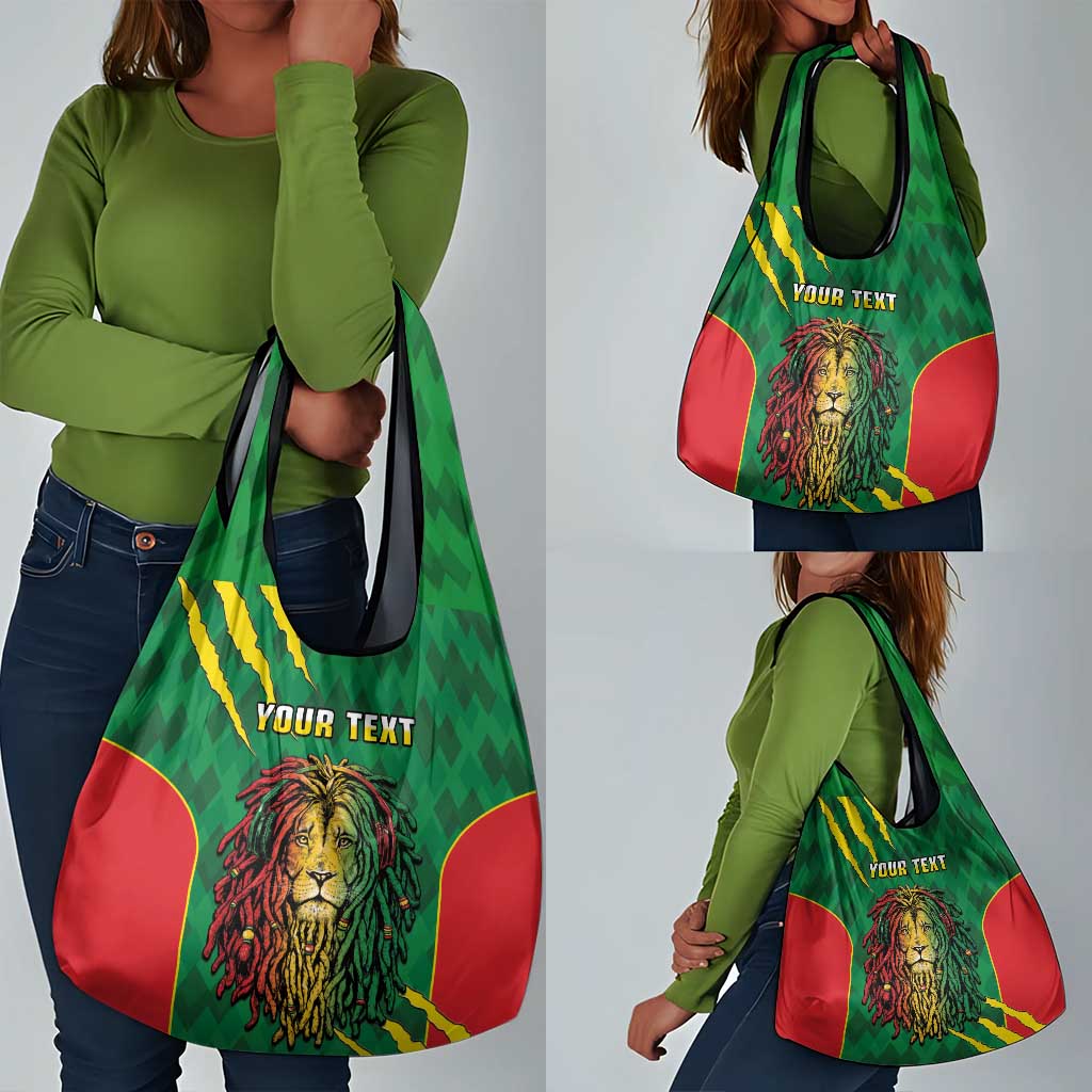 Personalised Ethiopia Grocery Bag Men's Dreadlock Rasta Lion Headphones
