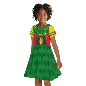 Personalised Ethiopia Kid Short Sleeve Dress Men's Dreadlock Rasta Lion Headphones