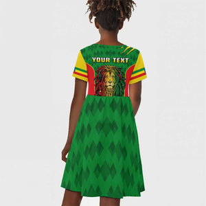 Personalised Ethiopia Kid Short Sleeve Dress Men's Dreadlock Rasta Lion Headphones