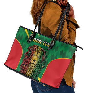 Personalised Ethiopia Leather Tote Bag Men's Dreadlock Rasta Lion Headphones