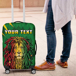 Personalised Ethiopia Luggage Cover Men's Dreadlock Rasta Lion Headphones