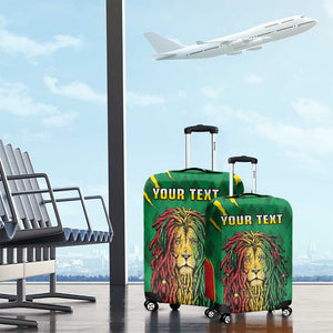 Personalised Ethiopia Luggage Cover Men's Dreadlock Rasta Lion Headphones