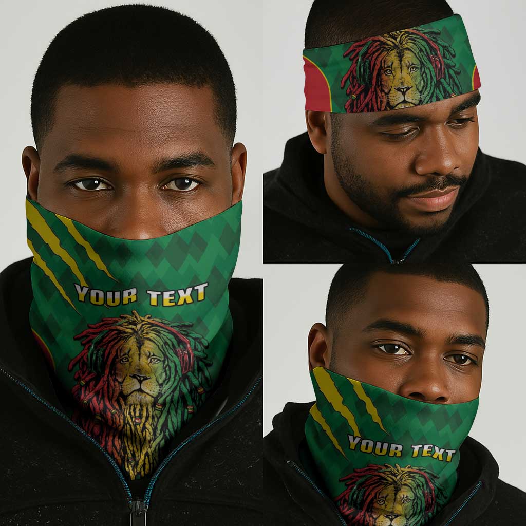 Personalised Ethiopia Neck Gaiter Men's Dreadlock Rasta Lion Headphones LT14