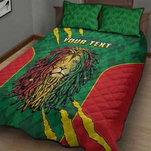 Personalised Ethiopia Quilt Bed Set Men's Dreadlock Rasta Lion Headphones