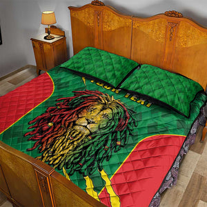 Personalised Ethiopia Quilt Bed Set Men's Dreadlock Rasta Lion Headphones