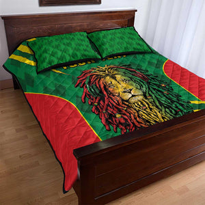 Personalised Ethiopia Quilt Bed Set Men's Dreadlock Rasta Lion Headphones