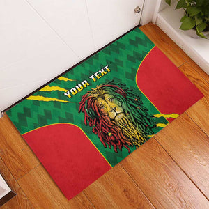 Personalised Ethiopia Rubber Doormat Men's Dreadlock Rasta Lion Headphones