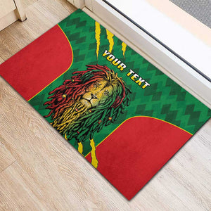 Personalised Ethiopia Rubber Doormat Men's Dreadlock Rasta Lion Headphones