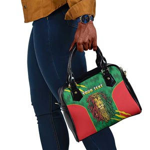 Personalised Ethiopia Shoulder Handbag Men's Dreadlock Rasta Lion Headphones