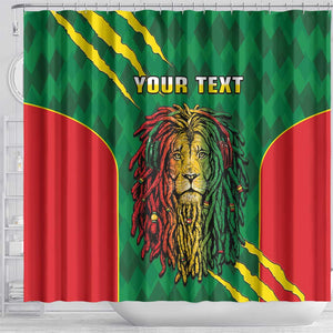 Personalised Ethiopia Shower Curtain Men's Dreadlock Rasta Lion Headphones