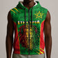 Personalised Ethiopia Sleeveless Zip Hoodie Men's Dreadlock Rasta Lion Headphones - African Pride