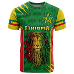 Personalised Ethiopia T shirt Men's Dreadlock Rasta Lion Headphones