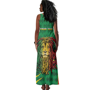 Personalised Ethiopia Tank Maxi Dress Men's Dreadlock Rasta Lion Headphones