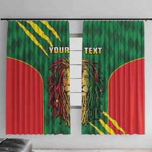 Personalised Ethiopia Window Curtain Men's Dreadlock Rasta Lion Headphones