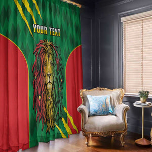 Personalised Ethiopia Window Curtain Men's Dreadlock Rasta Lion Headphones