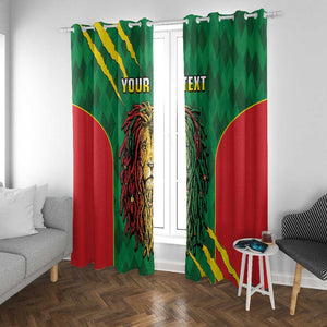 Personalised Ethiopia Window Curtain Men's Dreadlock Rasta Lion Headphones