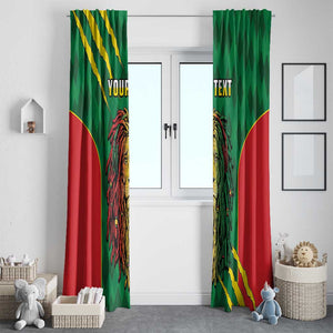 Personalised Ethiopia Window Curtain Men's Dreadlock Rasta Lion Headphones