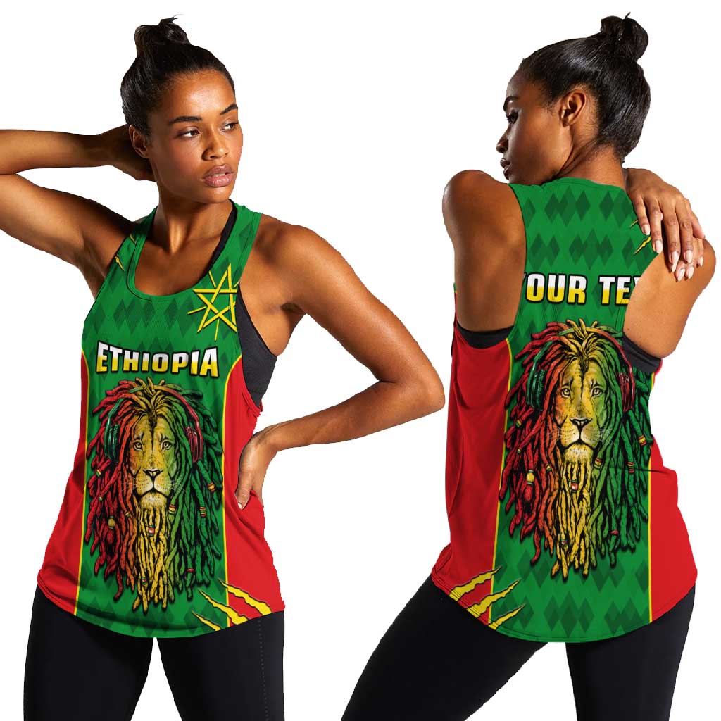 Personalised Ethiopia Women Racerback Tank Men's Dreadlock Rasta Lion Headphones