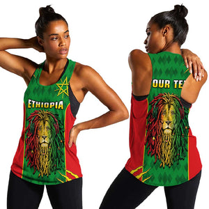 Personalised Ethiopia Women Racerback Tank Men's Dreadlock Rasta Lion Headphones