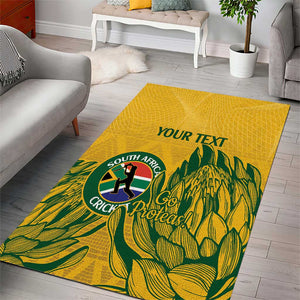 Custom South Africa Cricket Area Rug 2024 African Pattern Go Proteas