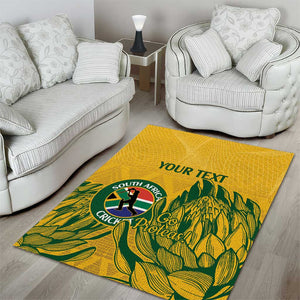 Custom South Africa Cricket Area Rug 2024 African Pattern Go Proteas