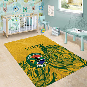 Custom South Africa Cricket Area Rug 2024 African Pattern Go Proteas