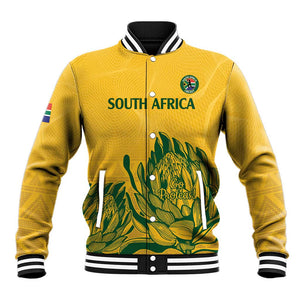 Custom South Africa Cricket Baseball Jacket 2024 African Pattern Go Proteas LT14