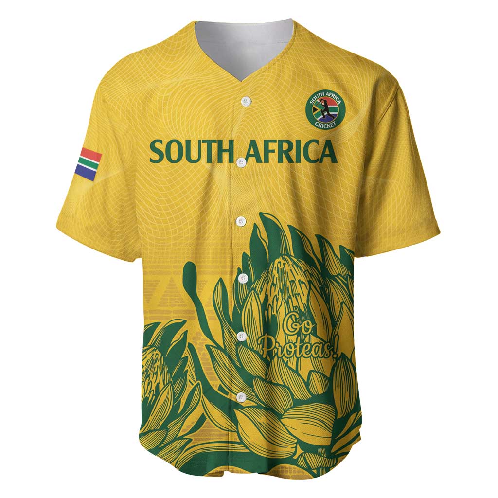 Custom South Africa Cricket Baseball Jersey 2024 African Pattern Go Proteas