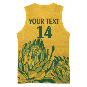 Custom South Africa Cricket Basketball Jersey 2024 African Pattern Go Proteas LT14