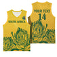 Custom South Africa Cricket Basketball Jersey 2024 African Pattern Go Proteas LT14