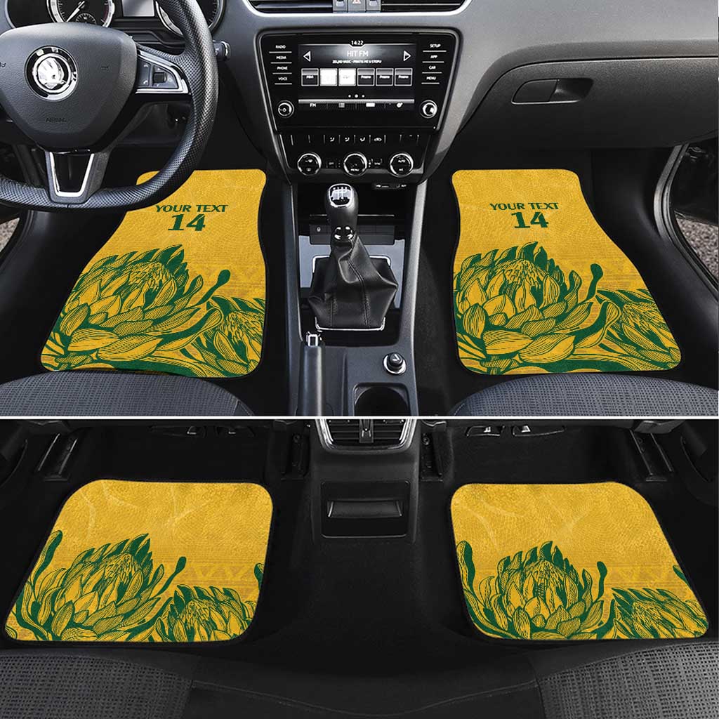 Custom South Africa Cricket Car Mats 2024 African Pattern Go Proteas