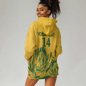 Custom South Africa Cricket Hoodie Dress 2024 African Pattern Go Proteas