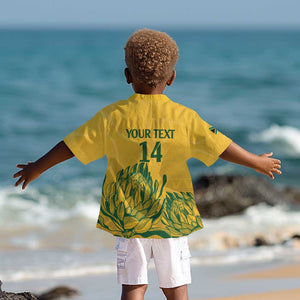 Custom South Africa Cricket Kid Hawaiian Shirt 2024 African Pattern Go Proteas