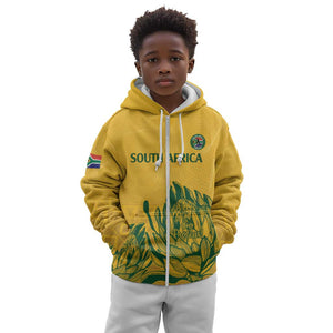 Custom South Africa Cricket Kid Hoodie 2024 African Pattern Go Proteas