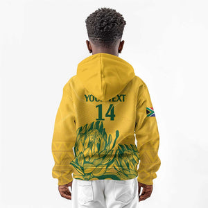 Custom South Africa Cricket Kid Hoodie 2024 African Pattern Go Proteas