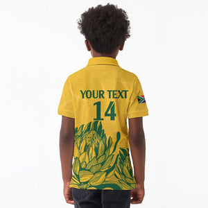 Custom South Africa Cricket Kid Polo Shirt 2024 African Pattern Go Proteas