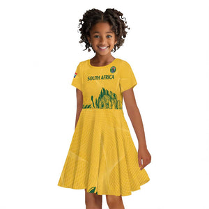 Custom South Africa Cricket Kid Short Sleeve Dress 2024 African Pattern Go Proteas