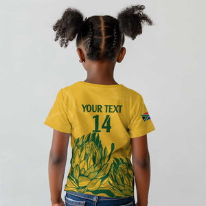 Custom South Africa Cricket Kid T shirt 2024 African Pattern Go Proteas