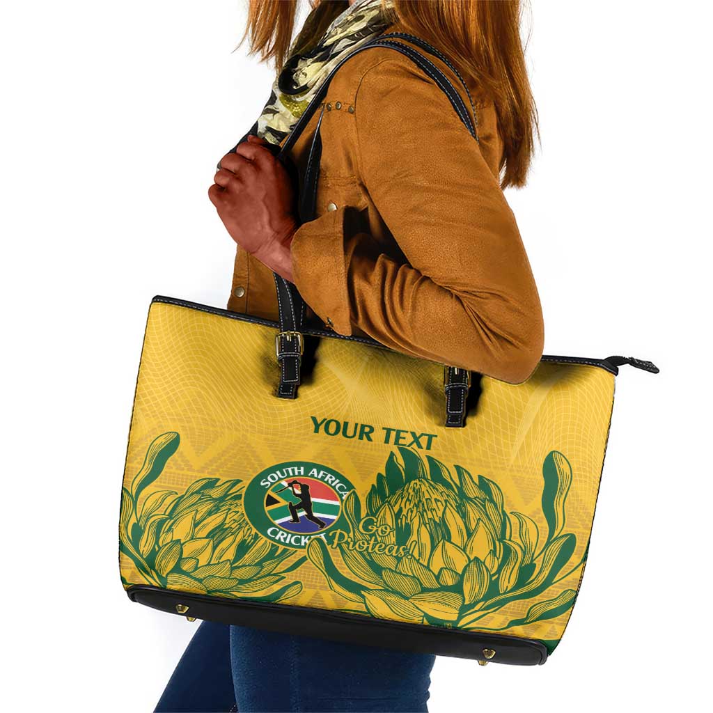 Custom South Africa Cricket Leather Tote Bag 2024 African Pattern Go Proteas