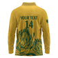 Custom South Africa Cricket Long Sleeve Polo Shirt 2024 African Pattern Go Proteas