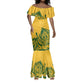 Custom South Africa Cricket Mermaid Dress 2024 African Pattern Go Proteas