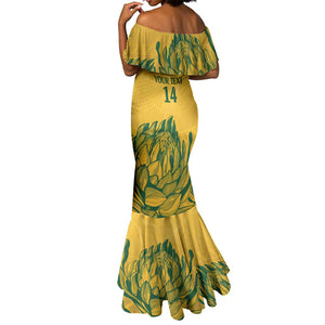 Custom South Africa Cricket Mermaid Dress 2024 African Pattern Go Proteas