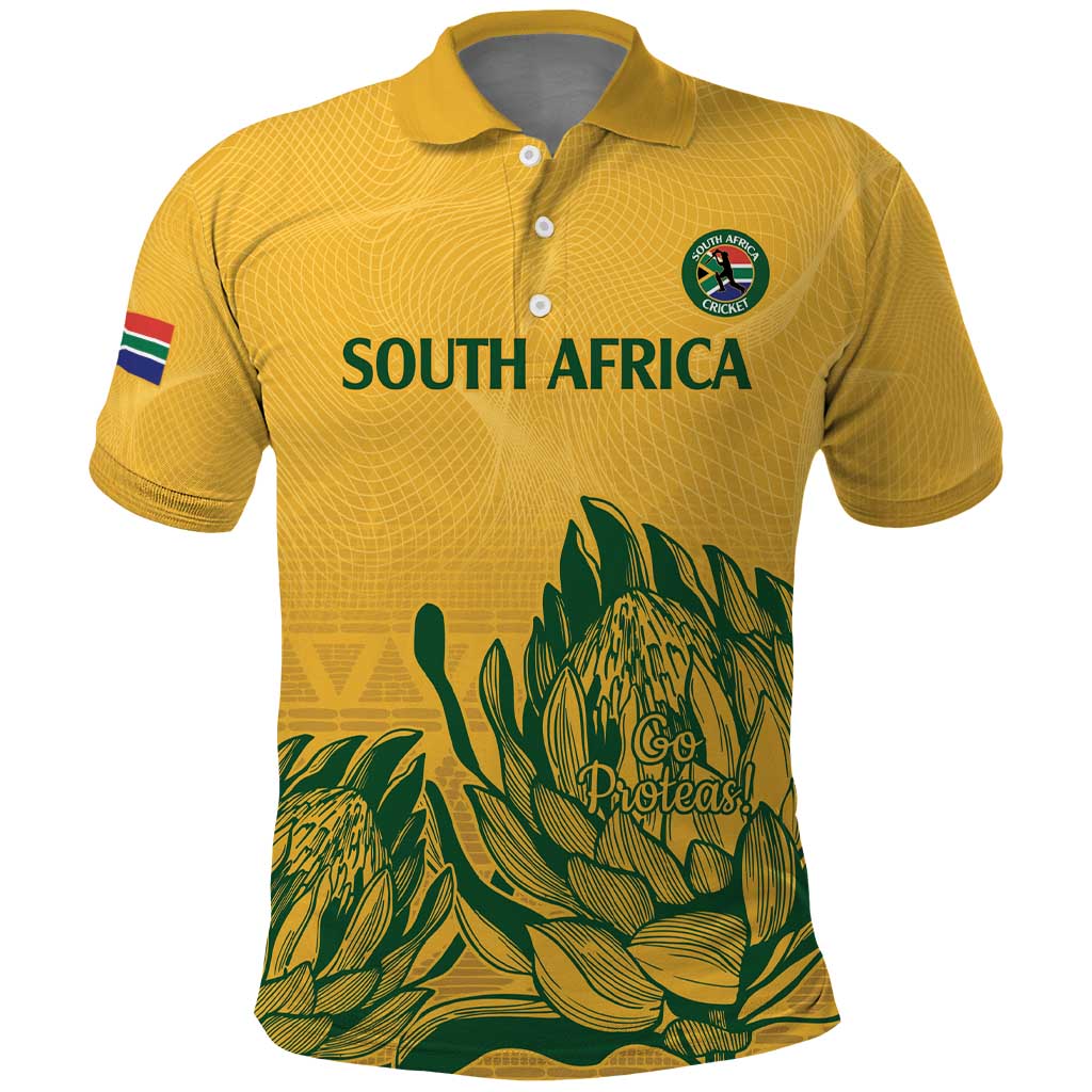 Custom South Africa Cricket Polo Shirt 2024 African Pattern Go Proteas