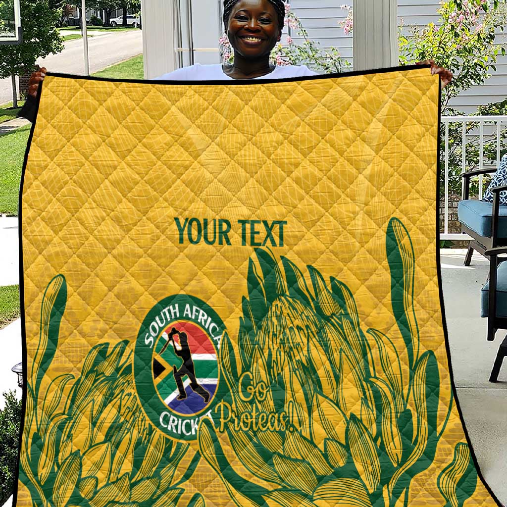 Custom South Africa Cricket Quilt 2024 African Pattern Go Proteas