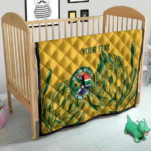 Custom South Africa Cricket Quilt 2024 African Pattern Go Proteas